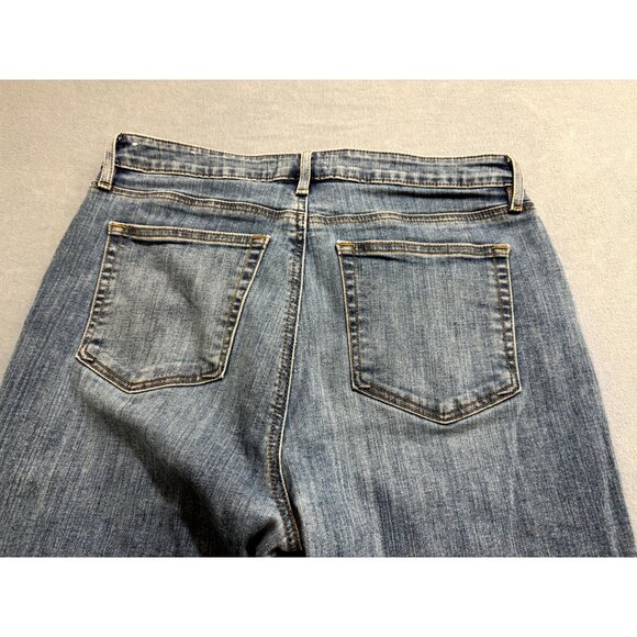 Loft Women's Curvy Skinny Jeans Denim Raw Step Hem Mid Rise Blue Size 30/10 - Picture 5 of 11